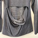 Beyond Yoga  Double Face Cowl Back Gray Long Sleeve Space Dye Soft Stretch Jersey Photo 6