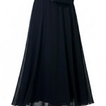 Michaelangelo  Chiffon Flowy A-Line Maxi Skirt Womens 12 Black Formal Event Photo 0