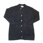 Everlane NWT Overized Alpaca Cardigan in Heather Black V-neck Sweater M Photo 3