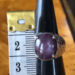 Natural Star Ruby Moissanite Sterling Silver Ring Purple Size 6 Photo 4