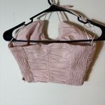 ZARA Blush Pink Ruched Halter Crop Top Size Small Photo 1