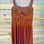 Cache Y2K Brown Beaded Cocktail Dress Photo 0