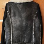 Ella Moss  Vegan Suede Sherpa Lined Moto Jacket Black Medium NWOT Photo 1