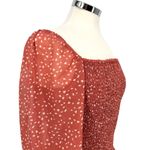 Lush Clothing LUSH Reyna Polka Dot Sheer Sleeve Blouse Light Pink Size XL NWT Photo 4