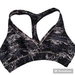 Athleta  Black White Print Racer Back Athletic Sports Bra Size Small Photo 0