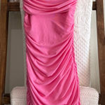 Hello Molly  Bright Pink Ruched Mini Dress Photo 0