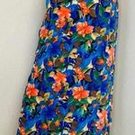 EXPRESS Vintage Y2K Silk Colorful Tropical Floral Wrap Maxi Skirt Photo 3