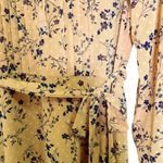 Nanette Lepore Dress Mustard Cottage Floral Belted Long Sleeve Midi Size Small Photo 6