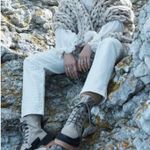 Free People White Crocodile-Embossed Straight Leg Jeans Women's Size 32 Photo 3