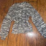 Vylette Gray and White Women's Crew Neck Sweater metallic top shirt medium Photo 2