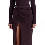 House Of CB  LILAS Espresso Knit‎ Midi Skirt NWOT size L Photo 0