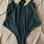 Pretty Little Thing Shape Charcoal Cotton Binded Strappy Bodysuit Photo 5