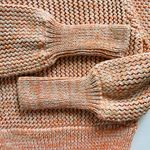 H&M Chunky Knit Sweater Size Small Peach Cream Wool Blend Cottage Cute Comfort Photo 7