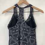 prAna Cali Dress Shelf Bra Racerback Empire Waist Knee Length Gray Geo Print M Photo 4