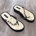 Joe Boxer Straw Sea Shell Platform Y2K Flip Flops Photo 0