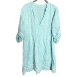 CP Shades x Calypso St. Barth Blue Linen Embroidered Pintuck Tunic Size XS Photo 1