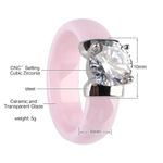 Boutique NEW 1 Carat Simulated‎ Diamond Pink Ceramic Ring, Size 7 Photo 9