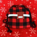 Pajama Set Plush Sweatshirt, flannel shorts and matching bag Black Photo 1