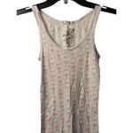 Hollister VTG  Y2K Ladies XS Babydoll Tank-Top Gray Pink Stretch Palm-Tree AOP Photo 1