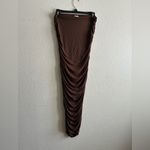 ZARA  Chocolate Strapless Ruched Stretch Jersey Dress L Photo 7