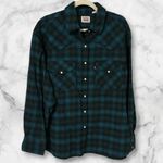 Levi's Levi’s blue green plaid button up shacket sz XL. Like new condition Photo 0