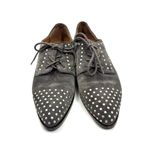 Frye  Studded Suede Oxford Lace Up Flats in Gray Photo 1