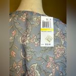 Derek Heart  Blue pink Floral Sheer Tunic boho cottage core romantic medium‎ Photo 3