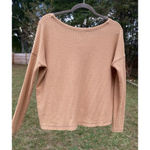 American Eagle  Waffle Knit Top Camel Reversible Button Front Cozy Autumn Neutral Photo 2
