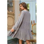 Ces Femme Baby Doll Button Down Swing Dress Mocha Gray Size Small Photo 3