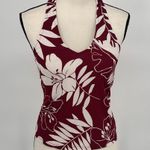 Cherokee Red Floral Hawaiian Halter Tie Tankini Top Swimsuit Built in Bra Size 8 Photo 1