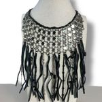 Free People Bohemian Western Grunge Bib Cranston Fringe Necklace NWT Leather Photo 5