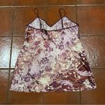 secret treasures  Purple Floral Satin Slip Dress Sleepwear Velvet Straps & Bow 2x Photo 1