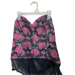 Lulus Black Floral Print Organza Strapless Bodysuit Size Large NWT Photo 1