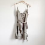 Boohoo Satin frill skirt wrap skater dress Photo 4