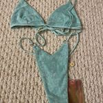 Neena Swim Blue Terry  Thong Swimsuit Photo 0