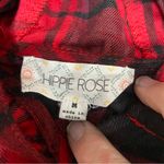 Hippie Rose  plaid flannel hooded button down shirt, size‎ medium Photo 4