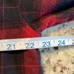 BeachLunchLounge Womens Flannel Plaid Button Down Shacket Red Black Size Large Photo 5