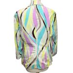 Escada Sport Blazer Jacket Women 12 Multicolor Abstract Pockets Maximalist Retro Pink Photo 4