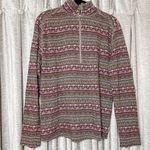 Woolrich  Half Zip Cotton Brown & Pink Printed Lightweight Pullover Photo 0
