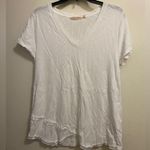 Soft Surroundings  Womens White V Neck Tee T Shirt M Medium 38” Detail Bottom Photo 0
