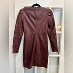 Betsey Johnson Burgundy Punk Goth Corset Style Faux Leather Dress Size 0 XXS XS Photo 6