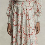 Ralph Lauren Polo  Floral Crinkled long sleeve Georgette Dress size 6 Photo 0