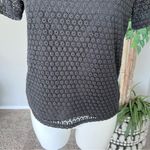 Theory COPY -  Eyelet Short Sleeve Back Button Blouse Photo 2