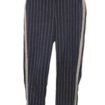 ZARA Trafaluc Collection XS Pants Mid Rise Pull On Navy White Gray Side Stripe Photo 0