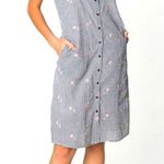 Everly Anthropologie  Gingham Dress with Embroidered  Casual Sundress S Photo 0