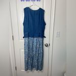 EUC Vintage C Studio women’s embroidered zip‎ denim adjustable sleeveless dress Blue Size 18 Photo 5