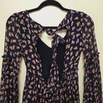 Free People Marina Mini Dress Long Sleeves Tie Back Navy Blue Women's Size XS Photo 6