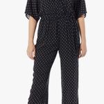 Anthropologie Paige Vanette Polka-Dot Printed Cropped Jumpsuit Black Small Photo 0