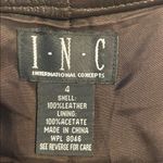 INC  International Concepts Brown  Leather Pants size 4 inseam 30” waist 28” Photo 5