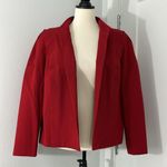 Vintage Sherbert Size 16 Red Long Sleeve Open Front Blazer Jacket Photo 2
